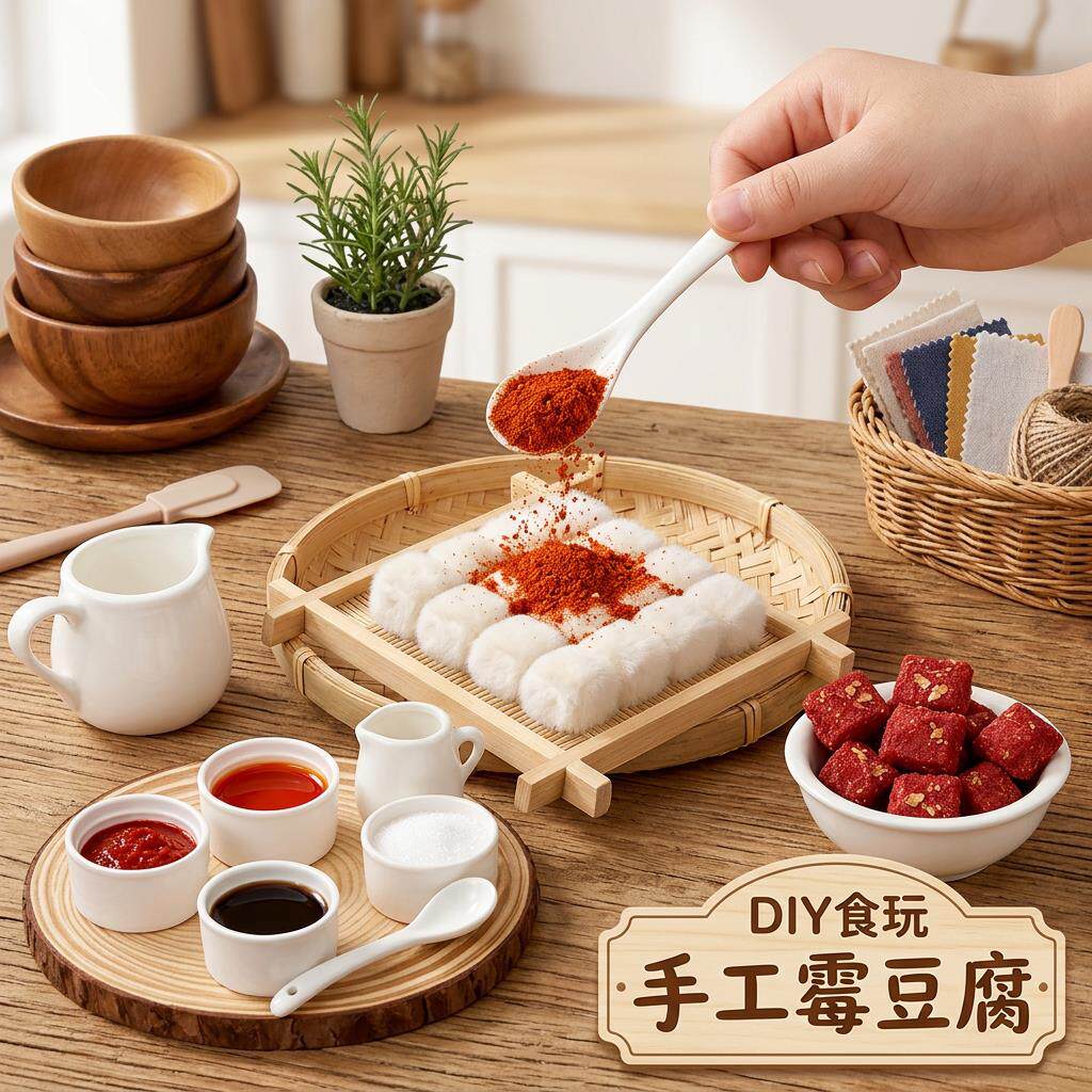 霉豆腐玩具套装女孩手工diy材料包仿真食物流行儿童亲子互动游戏