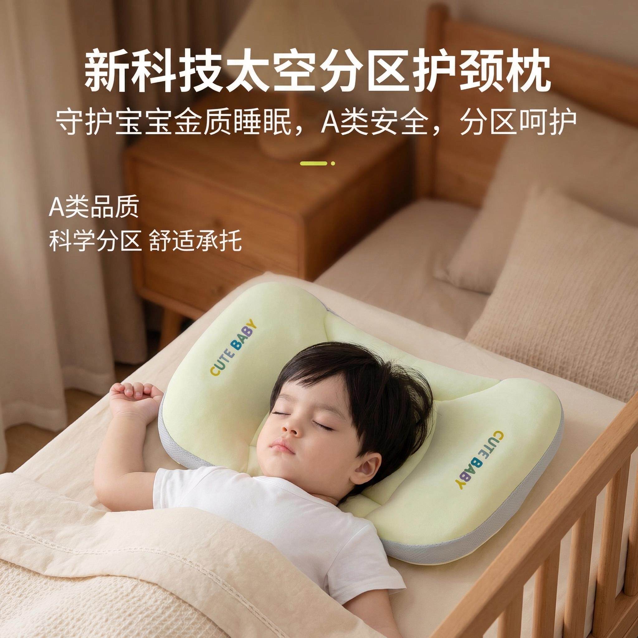 婴儿枕头6个月以上深度睡眠1到3岁幼儿园午睡枕夏季防出汗儿童