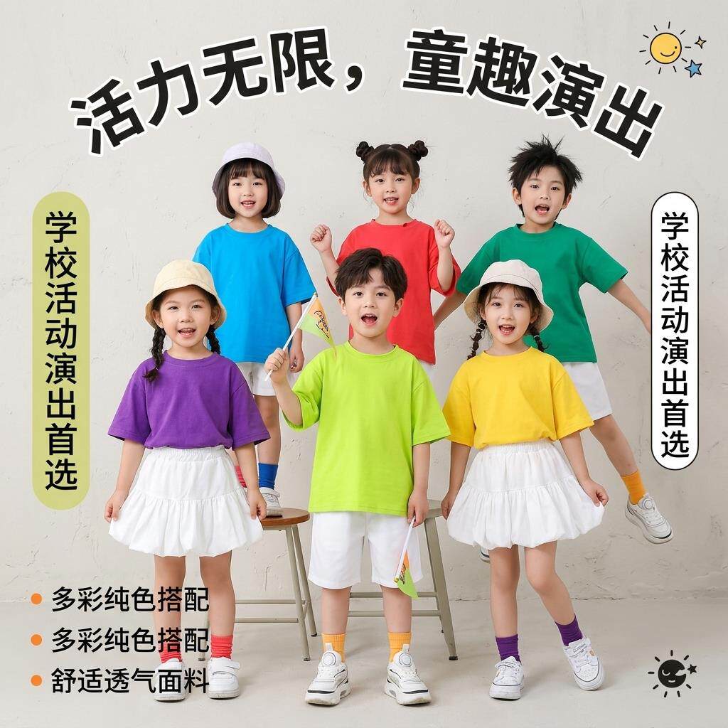 六一儿童演出服夏季舞蹈服小学生毕业服班服啦啦队表演服2026新款