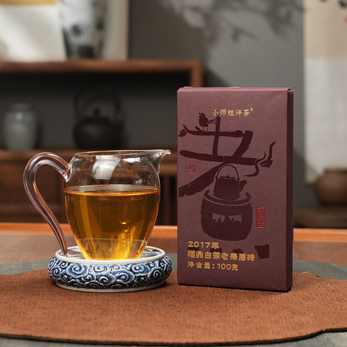 煮-2017年福鼎白茶老寿眉砖巧克力形100克