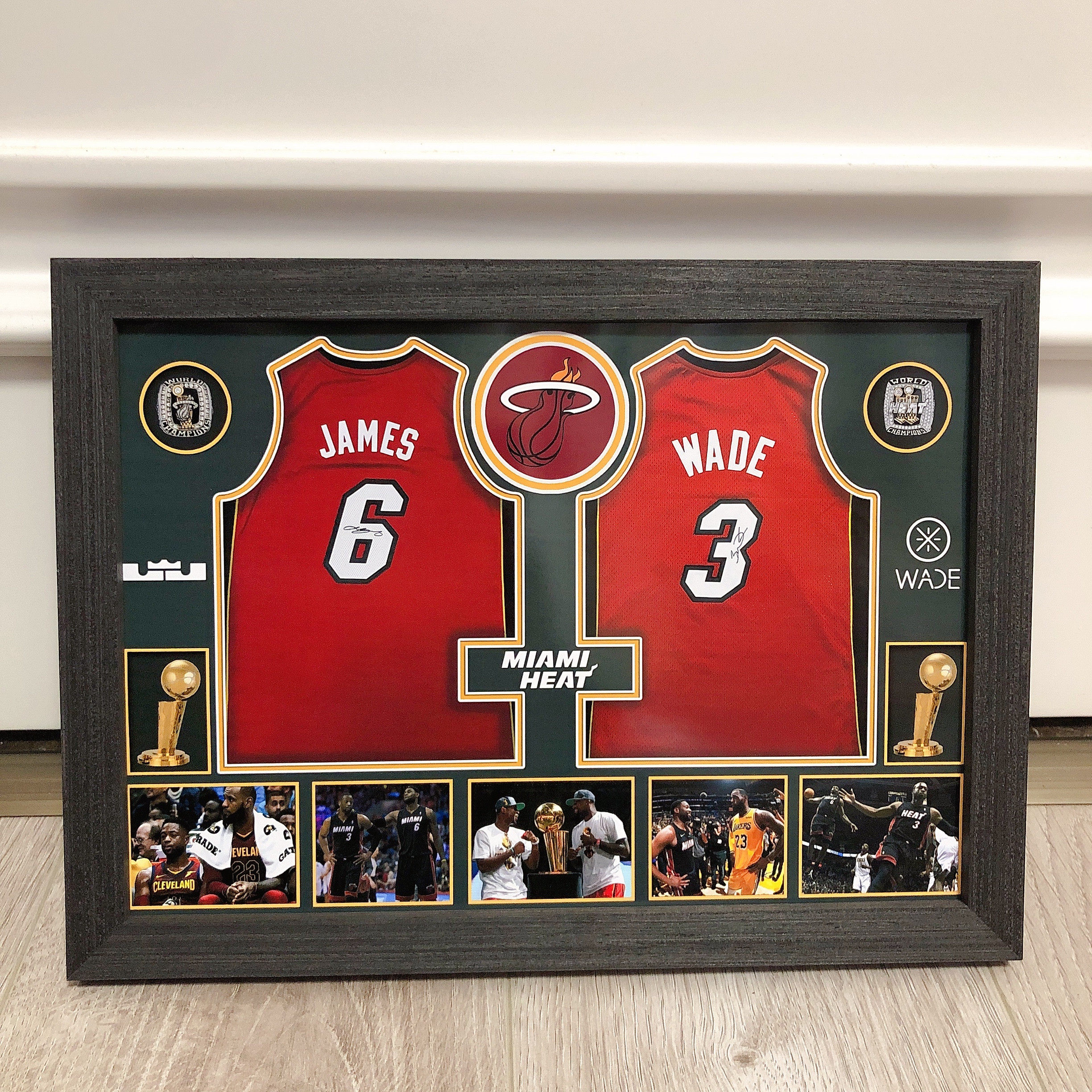 NBA詹姆斯韦德詹韦组合球衣摆台