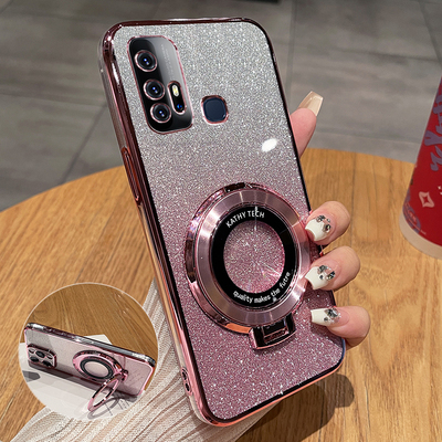 vivoZ6闪粉透明带支架保护套