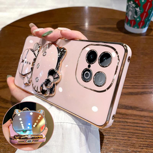 适用vivoiqooz10turbo十手机壳iqooz10turbopro保护硅胶套vivo全包iqoo防摔z10软爱酷女pro带支架镜子可爱+