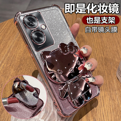 适用oppoa2手机壳oppo保护A2硅胶套5G带镜头膜全包PJB110气囊防摔opa透明软25g新款0pp0女oppopjb镜子支架ins