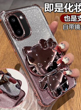 适用一加ace6T手机壳1加aec6T保护硅胶套PLR110带镜头膜全包防摔软透明oneplus支架oppo女新款镜子可爱卡通十