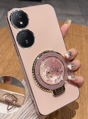 适用华为荣耀畅玩50plus手机壳CLK一AN00保护硅胶套honor全包防摔puls软壳CLKAN畅享ANOO女p带支架高级感流沙