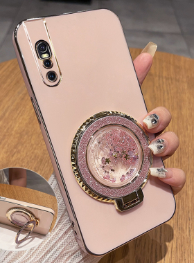 适用vivox27手机壳vivo保护x27pro硅胶套V1829A全包防摔软vovix女vox新款高级感带支架流沙高颜值ins风网红钢