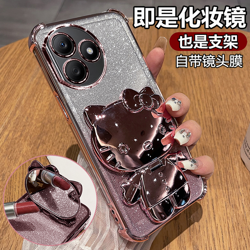 适用华为荣耀x50i十手机壳honorx50i+保护5G硅胶套LLY一AN00带镜头膜全包防摔honor透明软壳支架镜子女加新款