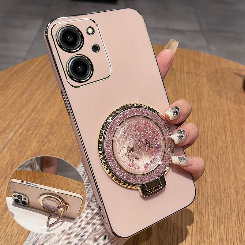 荣耀80SE带流沙支架保护套