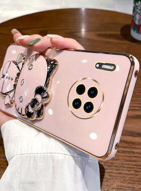 适用华为mate30EPro手机壳mete30E Pro保护5G硅胶套m30ep全包防摔LIO一AN00m软壳可爱mt30女带镜子支架epor曲