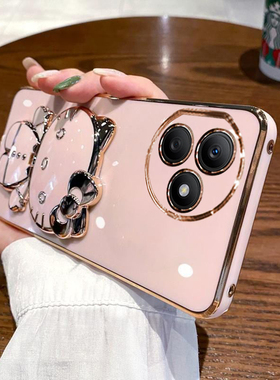 适用华为荣耀x50i+手机壳honor X50i十保护5G硅胶套LLY一AN00全包防摔LLYAN软壳x可爱卡通带镜子支架ANOO女加