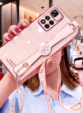 适用于红米note11手机壳redminote11pro十腕带5G保护硅胶套redmi斜挎挂绳por全包防摔小米noto软115g女可背带