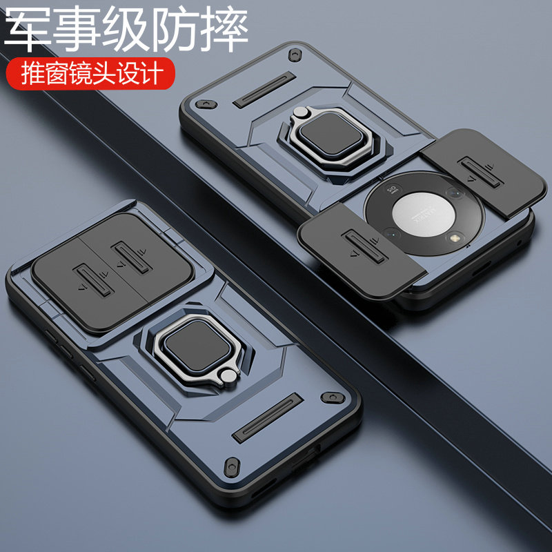 适用华为荣耀x70手机壳honorx70保护套MTN一AN00镜头全包防摔磨砂硬honor男女新款x高颜值带支架磁吸盖钢化膜