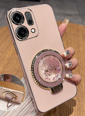 适用opporeno14手机壳reno14pro保护硅胶套oppo镜头全包5g防摔软壳PLA110女reon新款145g带支架流沙PKZ高颜值