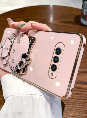 适用于小米黑鲨5RS手机壳黑沙5rs保护硅胶套五SR全包防摔SHARK软壳KSR一A0电竞游戏女卡通创意带镜子支架可爱