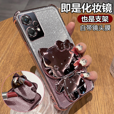 适用oppoK10x手机壳oppo保护K10活力版硅胶套5G全包防摔opk10x透明软壳带支架镜子0pp0板可爱PERM10女x5g新款