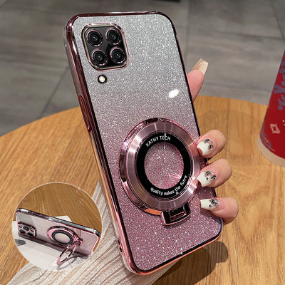 适用华为nova6se闪粉支架保护套