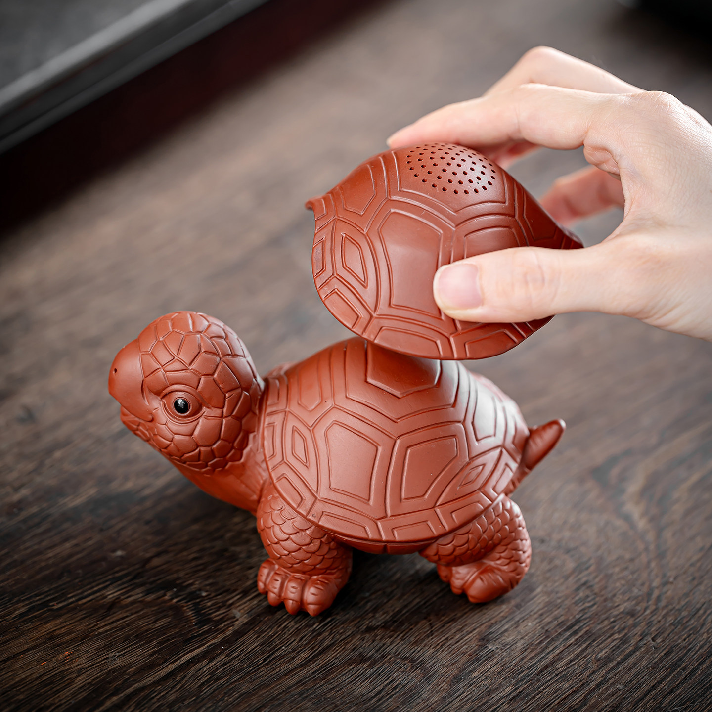 富甲一方 创意紫砂小乌龟一体茶叶过滤器家用茶漏茶滤茶具配件