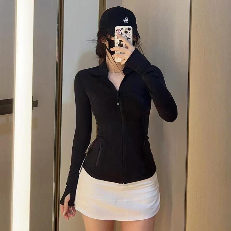 lulu同款瑜伽服女Define立领健身夹克跑步运动上衣修身显瘦外套秋