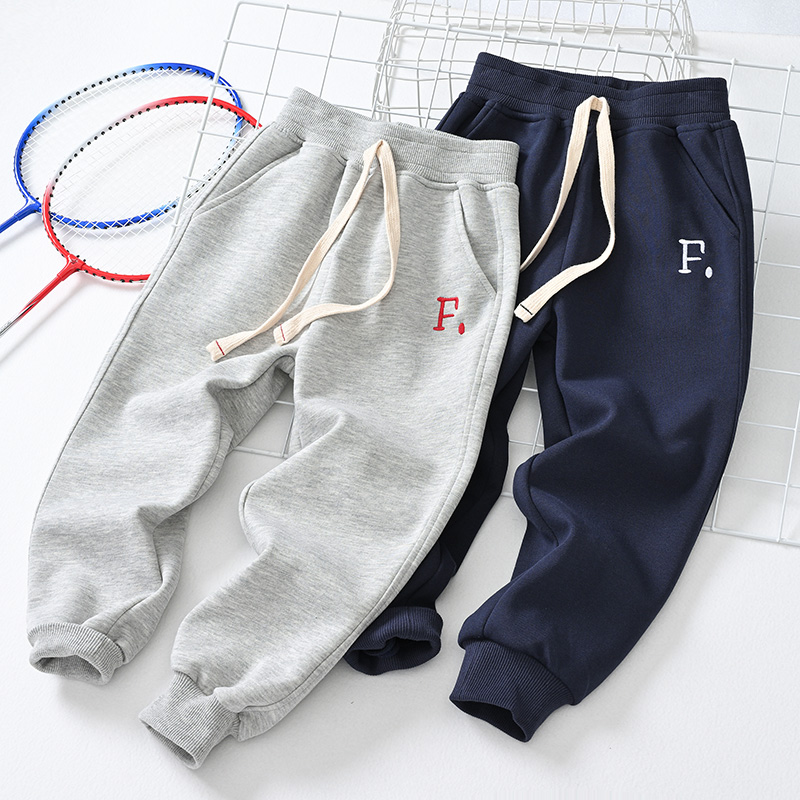 童装男童裤子春装加厚儿童运动裤休闲春秋潮装织带中大童2023新款