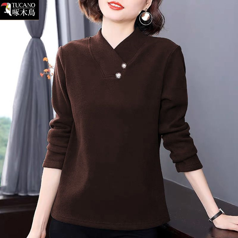 啄木鸟冬季德绒保暖内搭长袖上衣