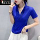 时尚 啄木鸟正品 新款 翻领刺绣上衣2025年夏季 设计感T恤女 潮流短袖