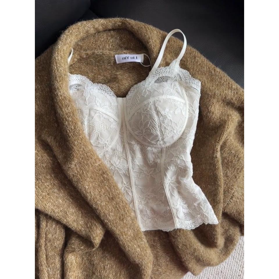 超美蕾丝磨毛保暖带胸垫吊带背心女可外穿修身显瘦内搭打底上衣