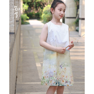 连衣裙全棉印花背心裙儿童宽松裙子55366 无袖 知了童装 女童夏季