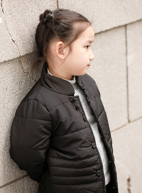 知了童装 冬装长款加厚儿童棉衣中性男女童纯色棉袄棉服外套K2265