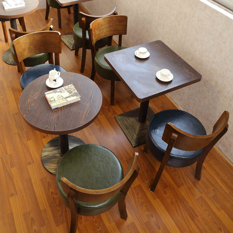 覆古咖啡厅桌椅实木烘焙蛋糕店椅子酒馆民宿甜品奶茶店餐桌椅组合