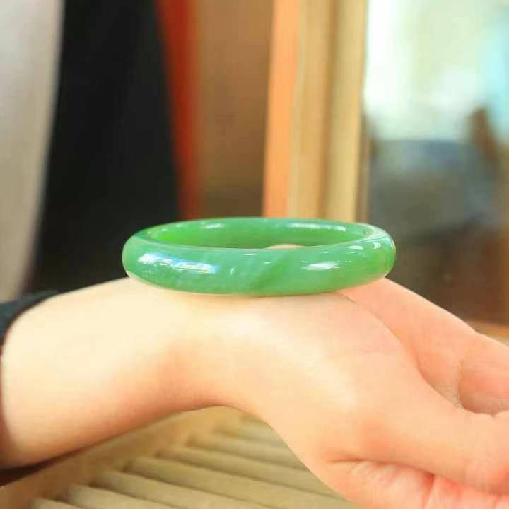 天然和田玉天然玉石新疆和田玉老坑猫眼碧玉手镯男女手饰收藏