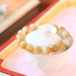 天然和田玉新疆且末料糖白玉手链男女款玉石手串送女友礼物