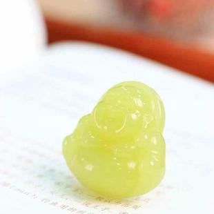 天然和田玉黄口料弥勒佛吊坠男女款玉石佛公挂件玉佩笑佛玉坠挂件