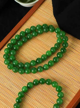 天然和田玉碧玉阳绿项链手链