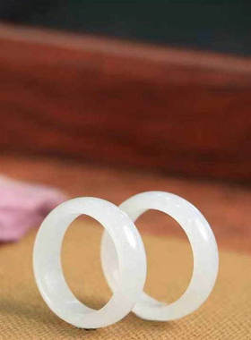 新疆和田玉戒指女款白玉指环