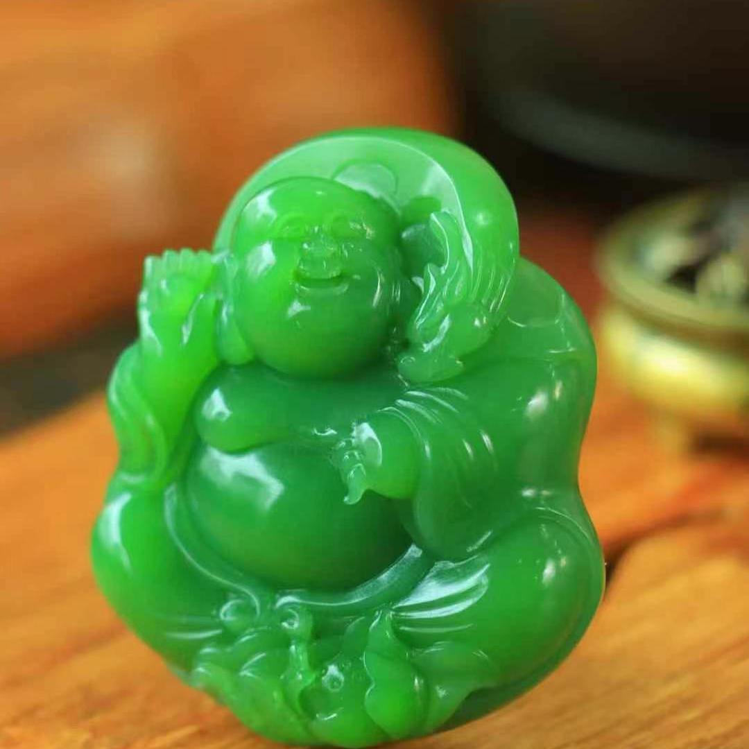 天然和田玉碧玉佛公吊坠