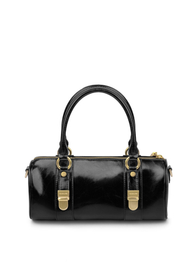 INJOYLIFE锁扣法棍包复古手提波士顿保龄球包通勤圆筒包单肩斜挎