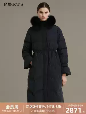 PORTS Po women's simple fur collar waist down jacket ALN9U009JZP014