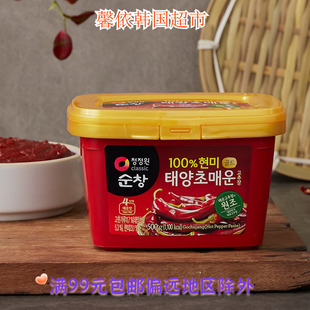 韩国进口食品清净园顺昌太阳草辣味辣椒酱糙米辣酱炒年糕酱500g