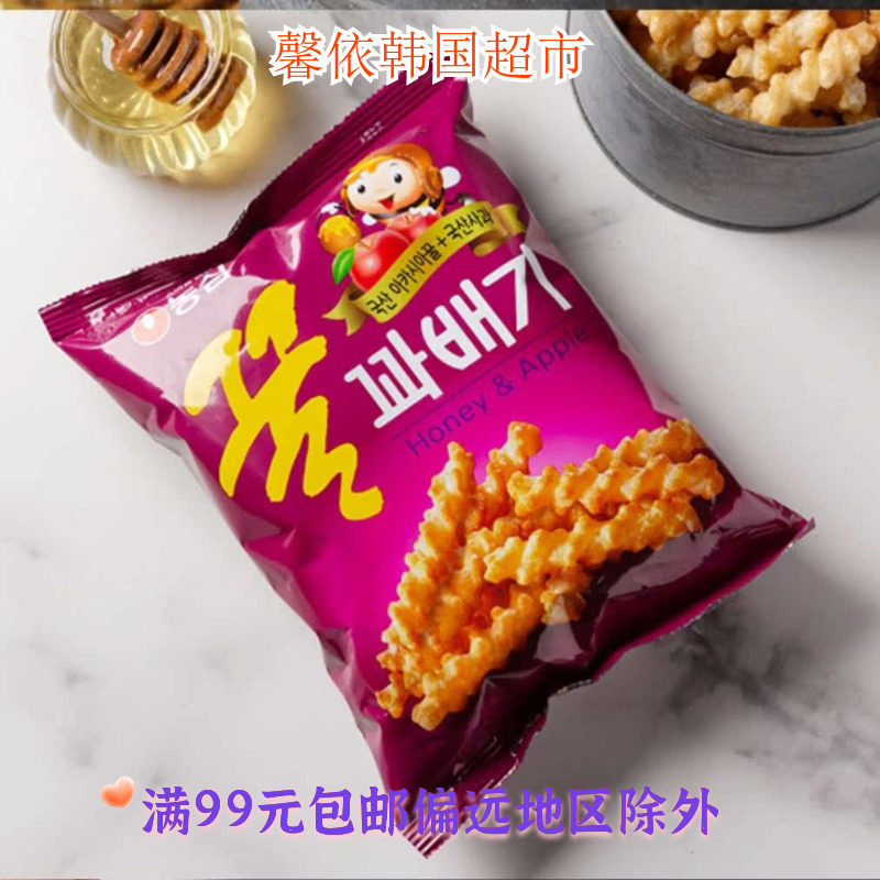 韩国进口零食农心香甜蜂蜜条麻花条 芝麻休闲食品膨化90g袋装