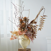 饰软装 进口花吊鸟公主套装 奶油色天然干花永生花家居装 展厅橱窗