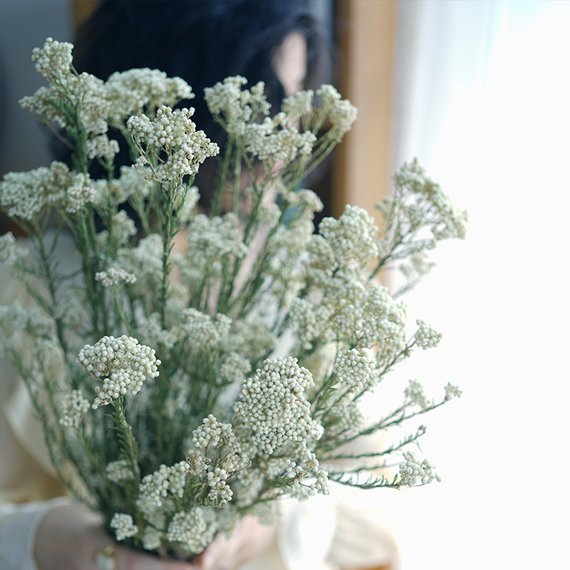 Ins清新白色粉色自然干花花束装饰天然插花婚礼软装摆客厅小米花 Kakawood花社 淘优券