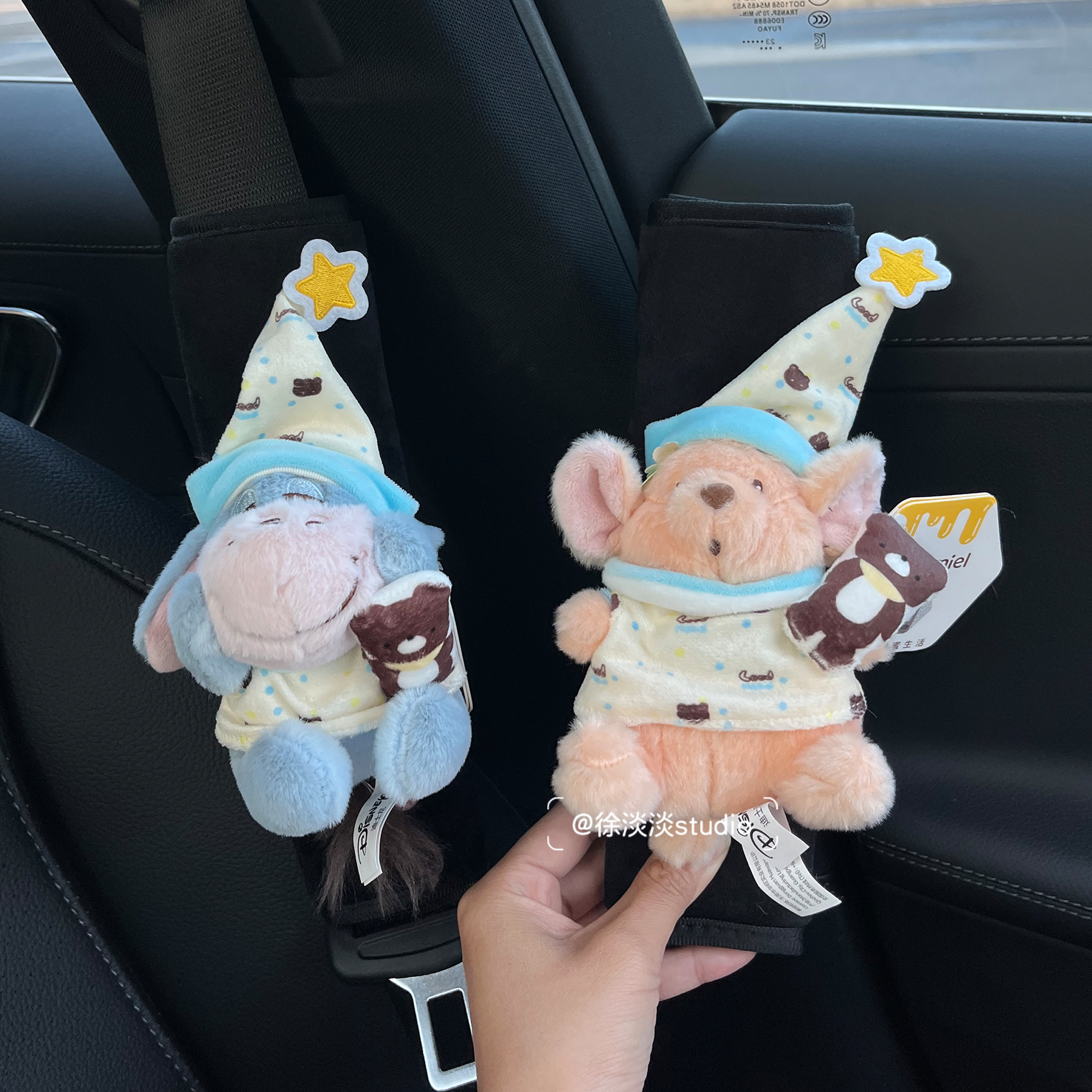 正版睡衣屹耳汽车安全带护肩套毛绒玩偶公仔创意送男友新车礼物