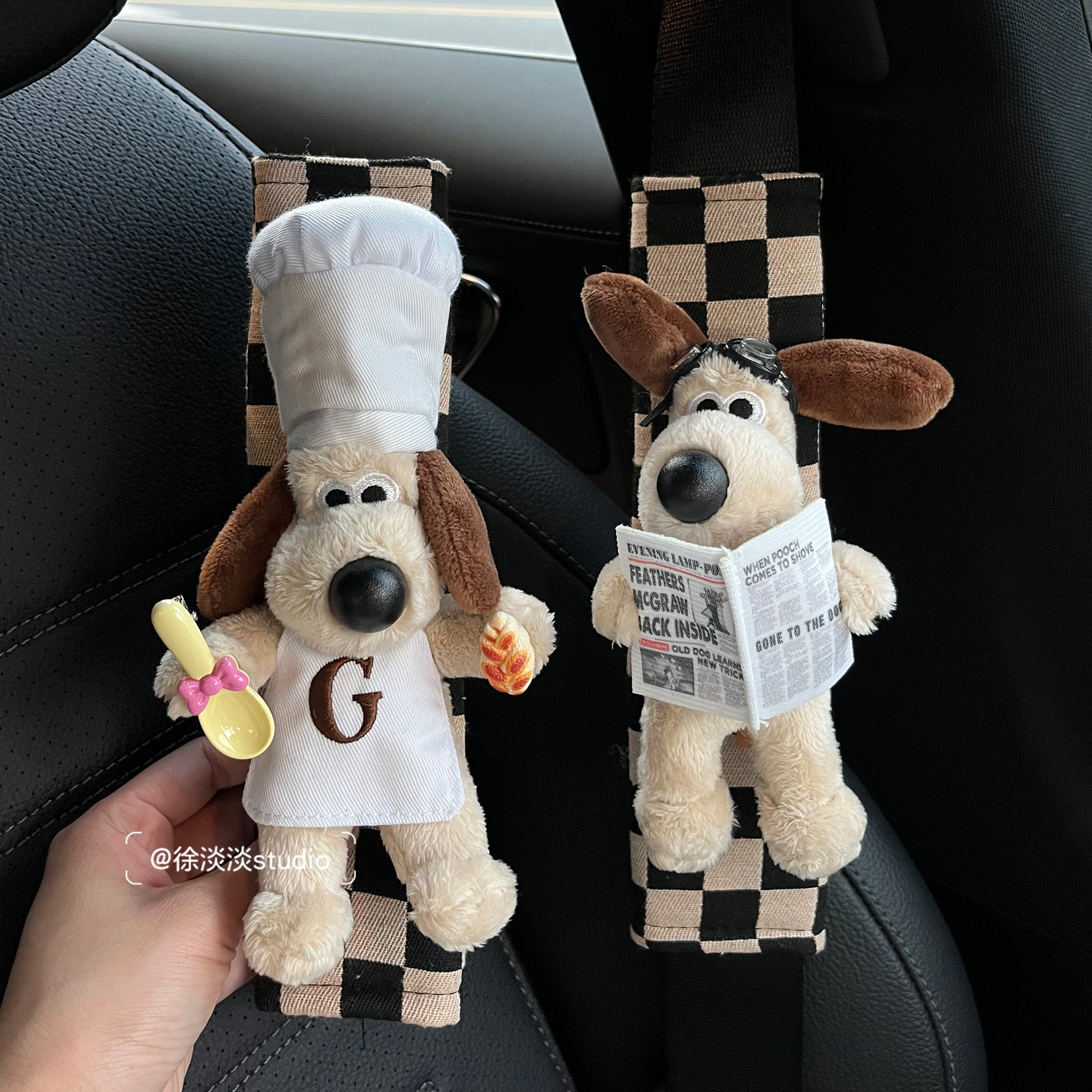 正版英国掌门狗车载护肩可爱玩偶挂件公仔汽车内饰品送新车礼物
