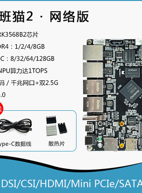野火LubanCat鲁班猫2N 网络版 卡片电脑 NPU RK3568开发板