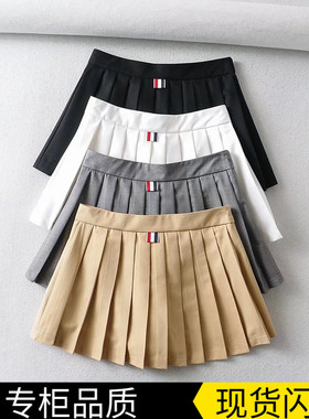 2025冬季TB超短百褶裙前短后长防走光高腰显瘦清新A字半身短裙女