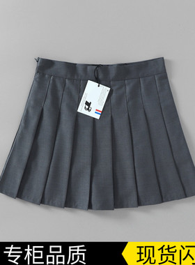 TB经典西装料百褶短裙半身a字高腰裙学院风日系防走光小清新裤裙