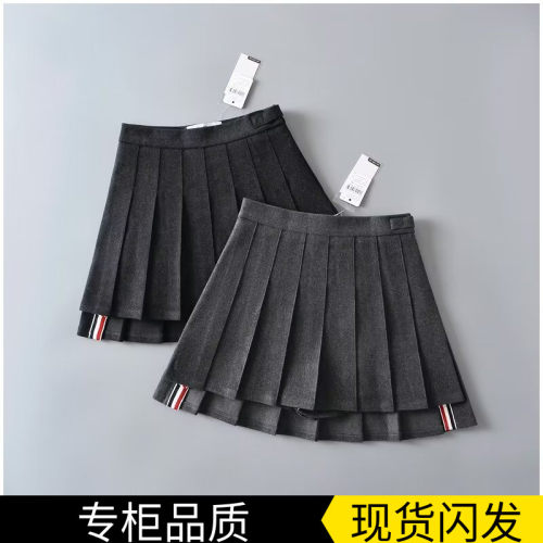 短裙半身裙A字裙百褶毛呢裙