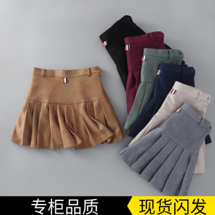 潮牌短裙女2025春季 百搭a字伞裙高腰显瘦半身裙女 新款 百褶裙韩版