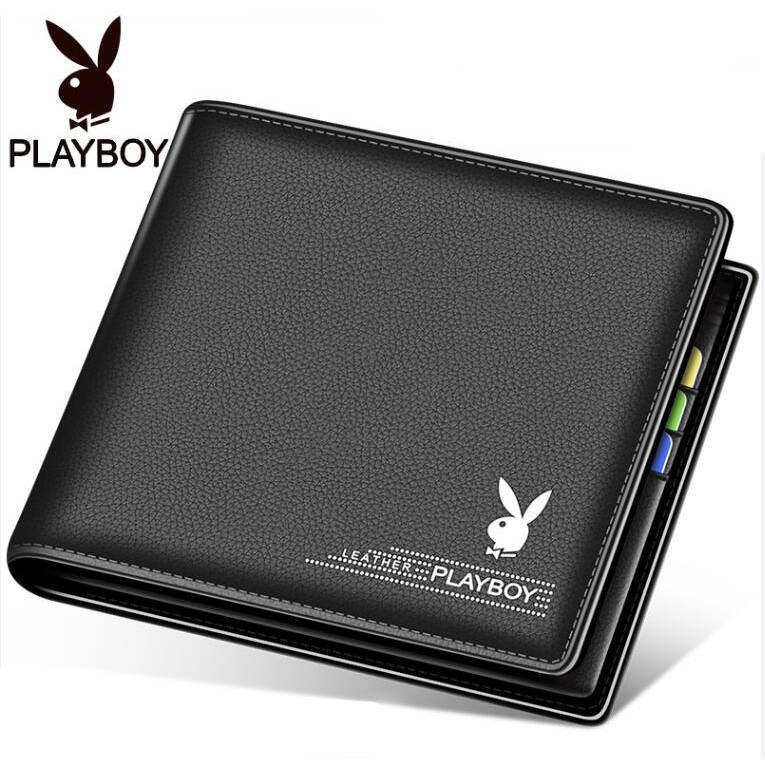 2025夏季新款黑色荔枝纹青年皮质感手拿欧美时尚短款钱包简约超薄